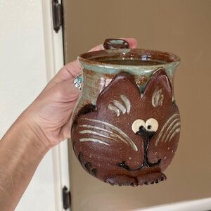 🌼 Cat  Stoneware Mug paw print kitty stoneware mug stamped “ugly face mug”